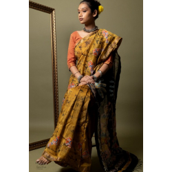 Kamya . काम्या ~ Batik Handloom Silk Cotton Saree - Yellow