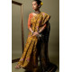 Yellow batik silk cotton handloom saree