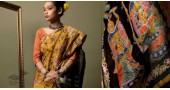 Yellow batik silk cotton handloom saree