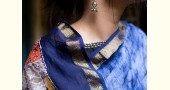 batik handloom maheshwari silk saree - blue