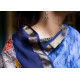 batik handloom maheshwari silk saree - blue