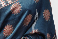 Kamya . काम्या ✽ Cotton Silk Dabu & Pharad Block Printed Indigo Saree - 42