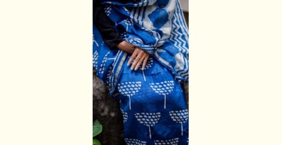Kamya . काम्या ✽ Cotton Silk Dabu & Pharad Block Printed Indigo Saree - 46