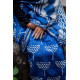 dabu hand block printed cotton silk indigo saree 