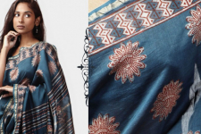 Kamya . काम्या ✽ Cotton Silk Dabu & Pharad Block Printed Indigo Saree - 42