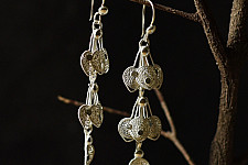 Shashi | Filigree Silver Earring - Peacock Feather