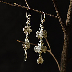 Shashi | Filigree Silver Earring - Peacock Feather