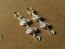 Shashi | Filigree Silver Earring - Peacock Feather