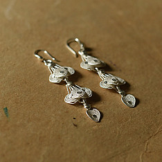 Shashi | Filigree Silver Earring - Peacock Feather