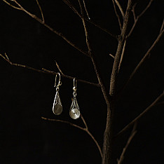 Shashi | Filigree Silver Earrings - Drop Shape