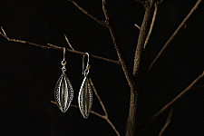 Shashi | Filigree Silver Earrings - Leaf Shape