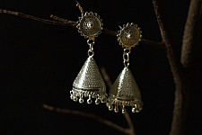 Shashi | Filigree Silver Earring - Jhumka