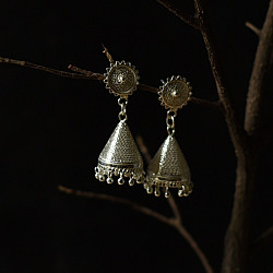 Shashi | Filigree Silver Earring - Jhumka
