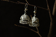 Shashi | Filigree Handcrafted Silver Earring - Jhumka