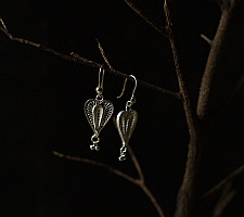 Shashi | Filigree Silver Earring - Heart Shape