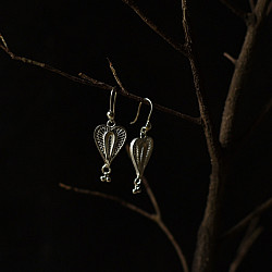 Shashi | Filigree Silver Earring - Heart Shape