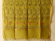Block Printed Kota Cotton | Kota Doria Dupatta - (Options - Yellow, Indigo, Green, Purple)