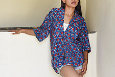 Sanganeri Shirt ✯ Pure Cotton - Block Printed Shirt ~ Blue