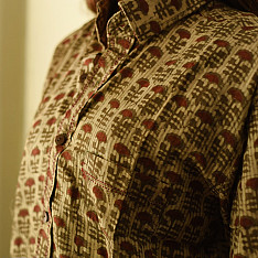 Sanganeri Shirt ✯ Pure Cotton - Block Printed Shirt ~ Brown