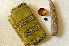 Block Printed Kota Cotton | Embroidered Saree - B