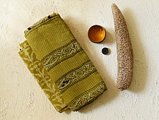 Block Printed Kota Cotton | Embroidered Saree - B