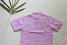 Little Karigari | Pure Cotton Embroidered - Stripe Shirt