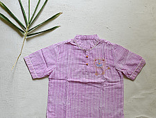 Little Karigari | Pure Cotton Embroidered - Stripe Shirt