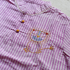 Little Karigari | Pure Cotton Embroidered - Stripe Shirt