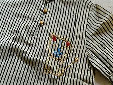 Little Karigari | Pure Cotton Embroidered - Black Stripe Shirt