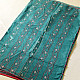 shop Block Printed Kota Cotton | Hand Embroidered Saree - Cyan Blue Color