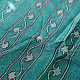 shop Block Printed Kota Cotton | Hand Embroidered Saree - Cyan Blue Color
