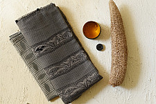 Block Printed Kota Cotton | Hand Embroidered Grey Saree