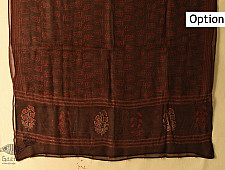 Block Printed Kota Cotton ✜ Embroidered Dupatta - Maroon ( Two Options )
