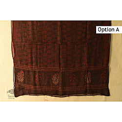 Block Printed Kota Cotton ✜ Embroidered Dupatta - Maroon ( Two Options )