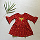 shop Pure Cotton Embroidered - Red Frock for Girls