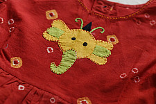 Little Karigari | Pure Cotton Embroidered - Red Frock for Girls
