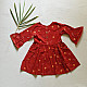 shop Pure Cotton Embroidered - Red Frock for Girls