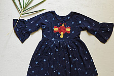Little Karigari | Pure Cotton Embroidered - Indigo Frock