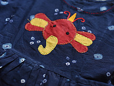 Little Karigari | Pure Cotton Embroidered - Indigo Frock
