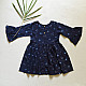 shop Pure Cotton Embroidered - Indigo Frock