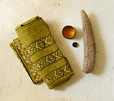 Block Printed Kota Cotton | Hand Embroidered Saree - Two options