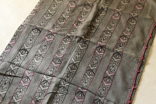 Block Printed Kota Cotton | Hand Embroidered Saree - Grey