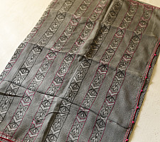 Block Printed Kota Cotton | Hand Embroidered Saree - Grey