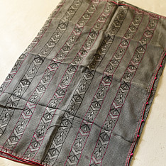 Block Printed Kota Cotton | Hand Embroidered Saree - Grey