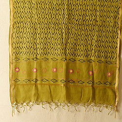 Block Printed Kota Cotton | Soft Kota Doria Cotton Dupatta - Yellow