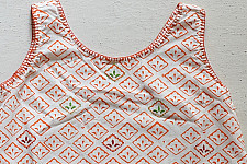 Little Karigari | Pure Cotton Embroidered - Orange Printed Frock 