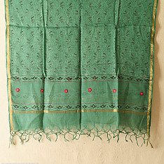 Block Printed Kota Cotton | Breathable Kota Doria Cotton Dupatta (Options - Green / Purple)