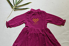 Little Karigari | Pure Cotton Embroidered - Mul Mul Double Layered Frock