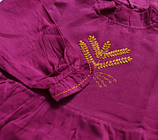 Little Karigari | Pure Cotton Embroidered - Mul Mul Double Layered Frock