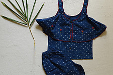 Little Karigari | Pure Cotton Embroidered - Top & Shorts Set For Girls